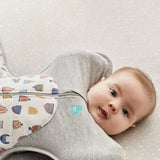 Swaddle Up™ Hip Harness 2.5 TOG Cotton White Happy Hats