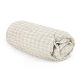 HushDry™ 2-in-1 Waterproof Fitted Bedside Crib Sheet Viscose from Bamboo Tan Houndstooth