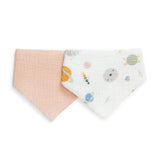 Bib 2 Pack Muslin Blush Rocket