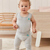 Leggings Cotton Gray Stripe