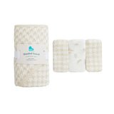 Baby Bath Bundle | Hooded Towel, Wash Cloth | Houndstooth