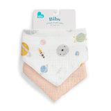 Bib 2 Pack Muslin Blush Rocket