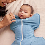 Swaddle Up™ 2.5 TOG Cotton Storm Blue Pebbles