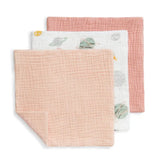 Wash Cloth 3 Pack Muslin Blush Rocket